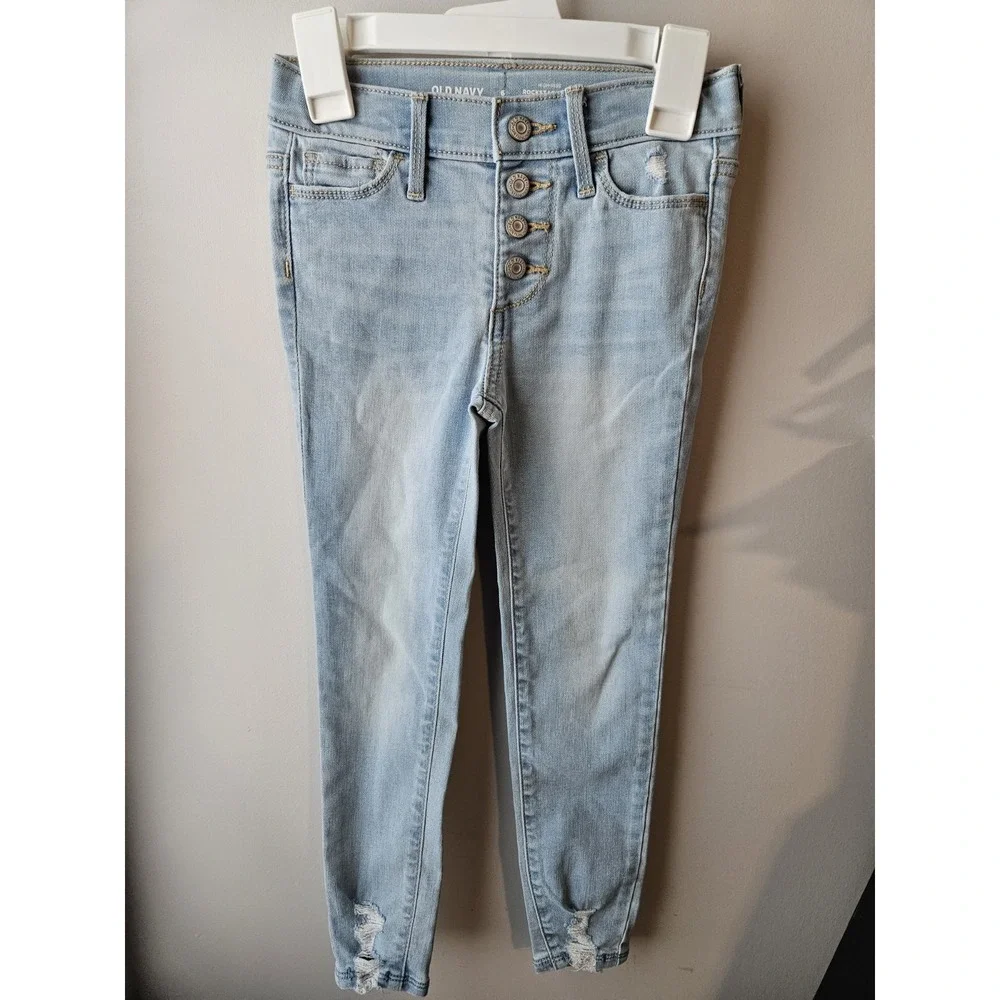 Girls Old Navy Rockstar Super Skinny Jeggings Sz 6 Light Denim‎
